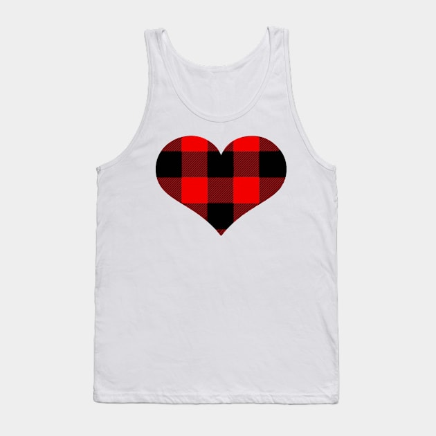 Heart with plaid pattern Tank Top by wekdalipun